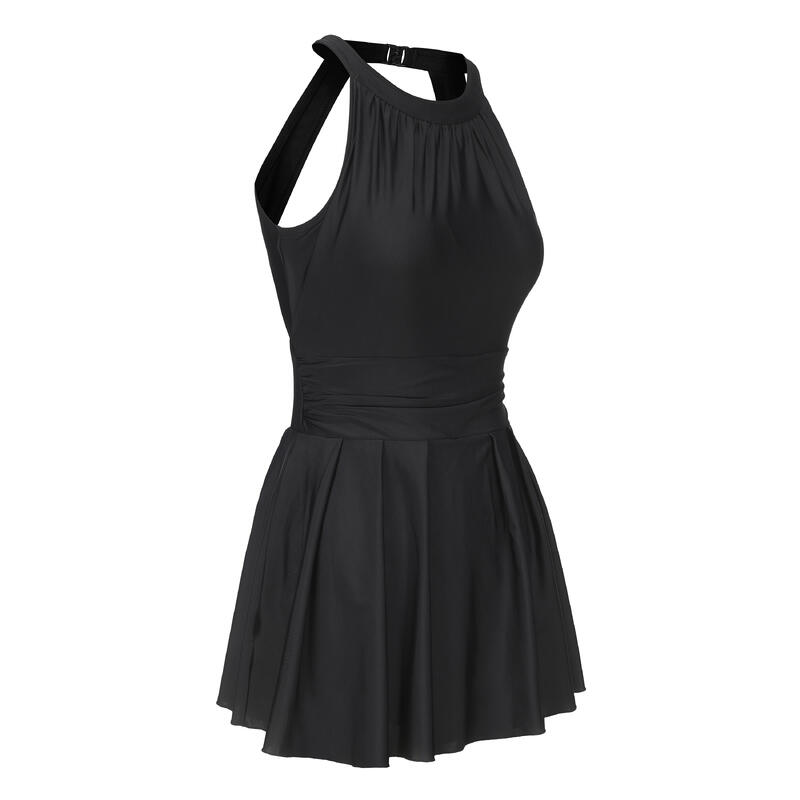 Women's 1-piece skirt swimsuit - CN Amber - BLACK