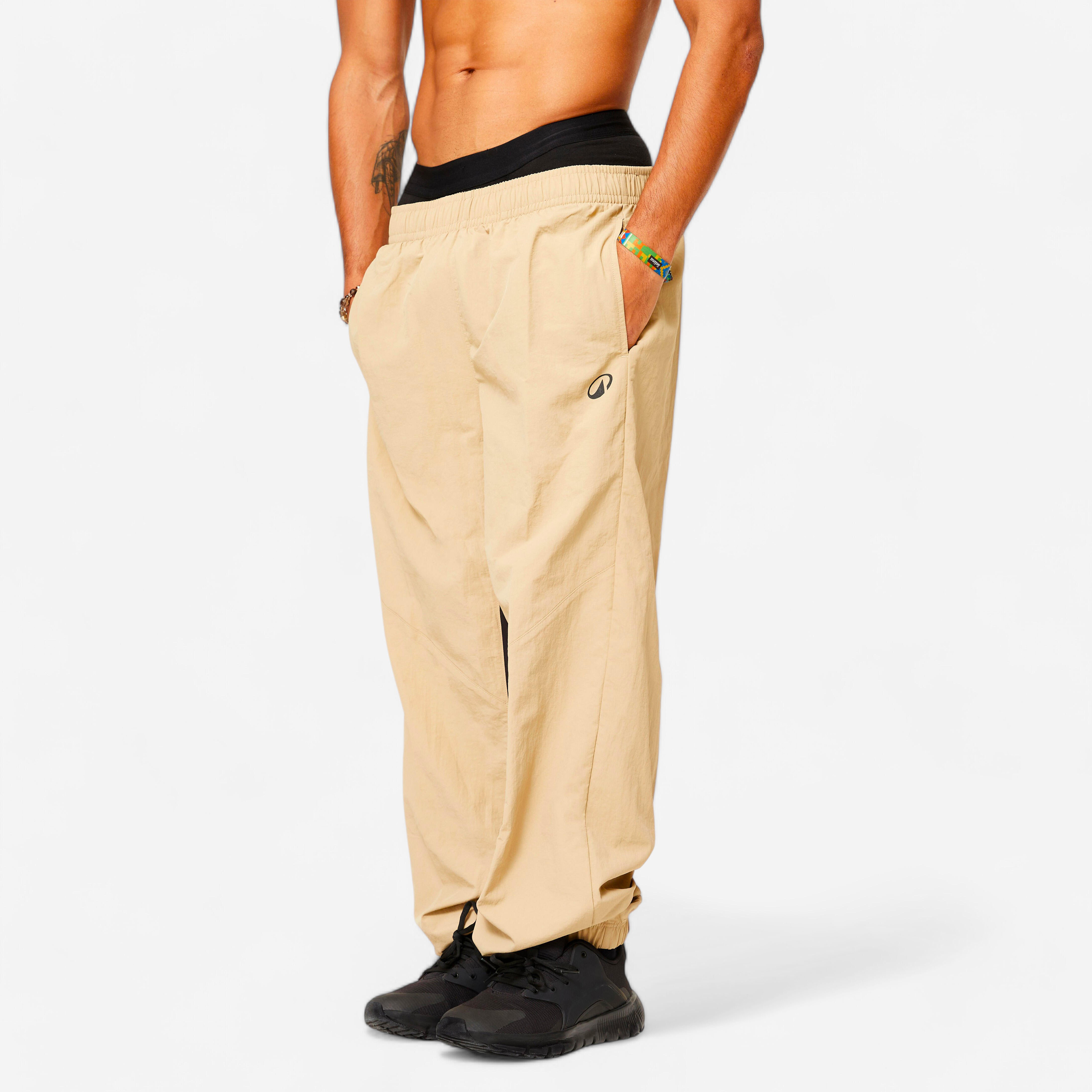 Starever - Pantalon De Survêtement Break Dance - Sable - Pantalons - Danse / Gymnastique - Beige-noir - 52 2xl - Decathlon