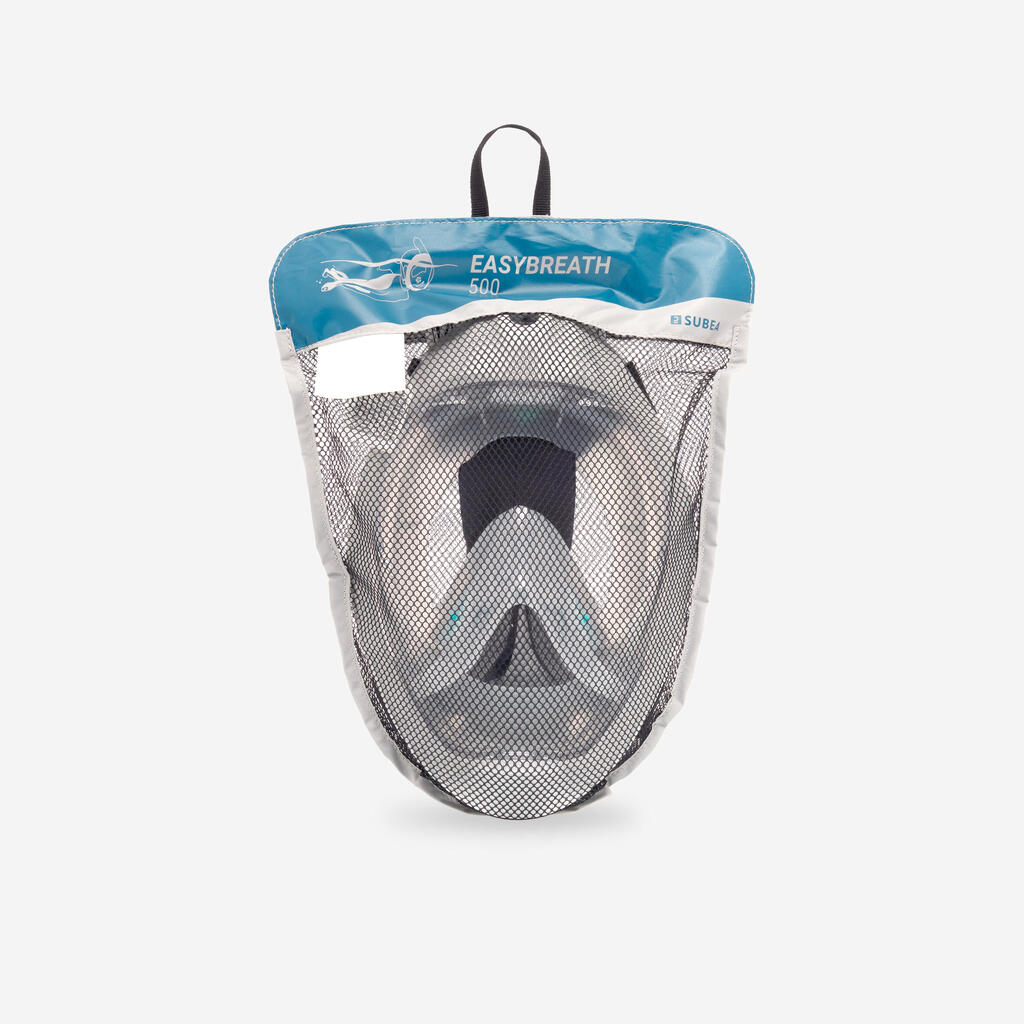 Maska na šnorchlovanie Easybreath sivá s obalom 2024