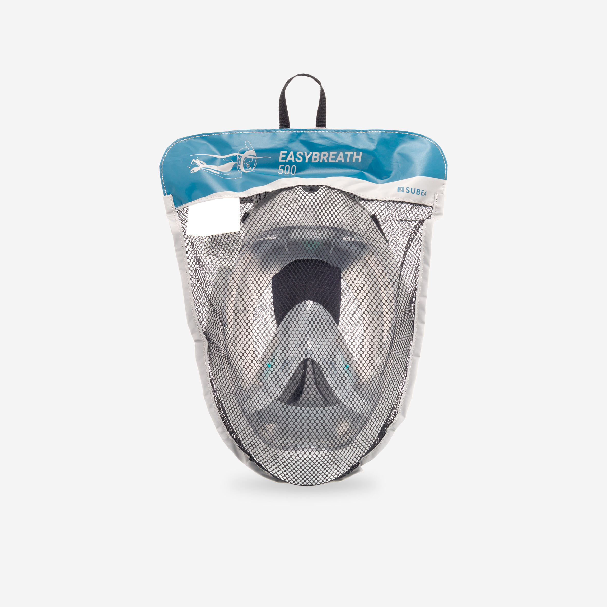 Snorkelmasker voor volwassenen Easybreath grijs + tasje 9/13
