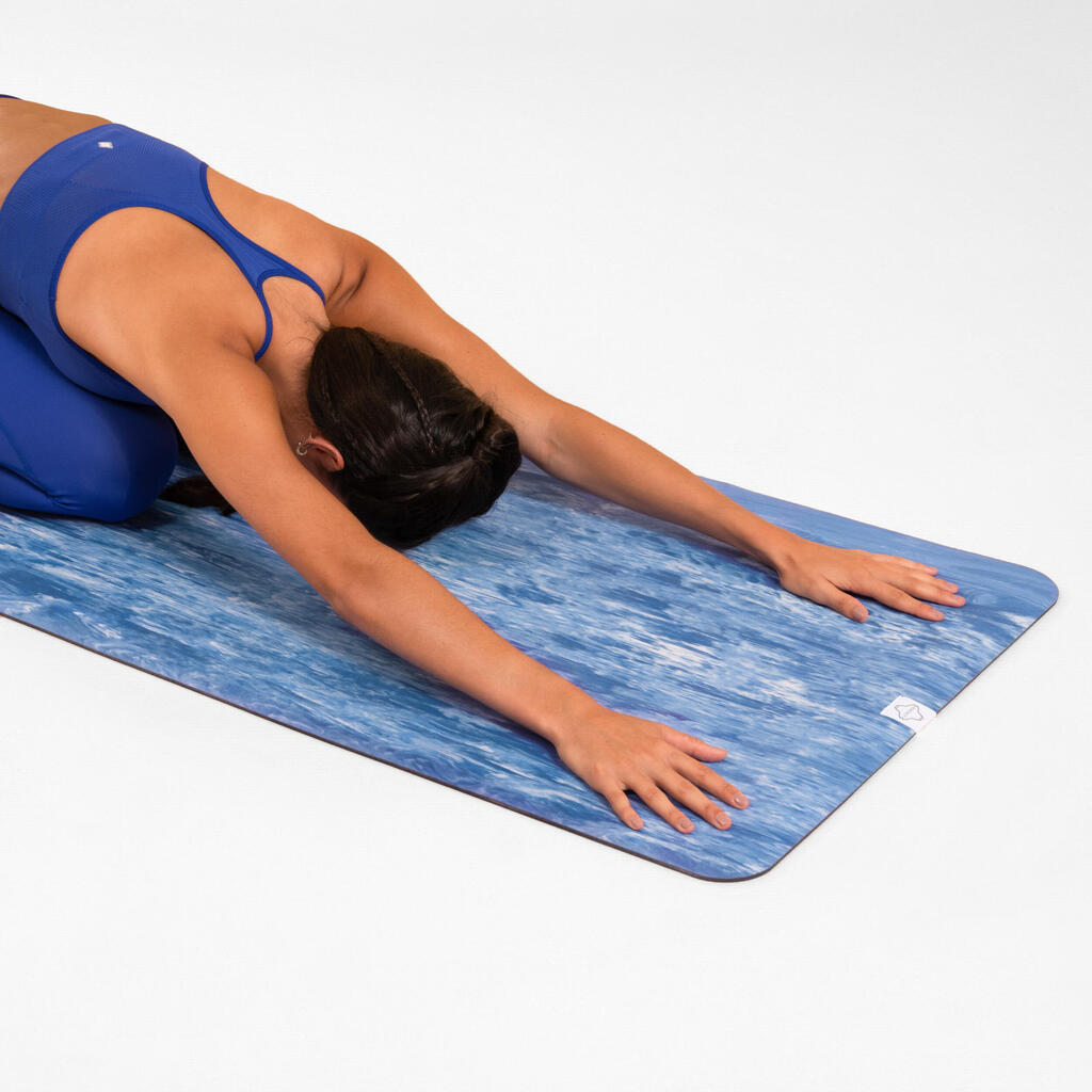 Yogamatte 185 cm × 65 cm × 5 mm - Grip blau 