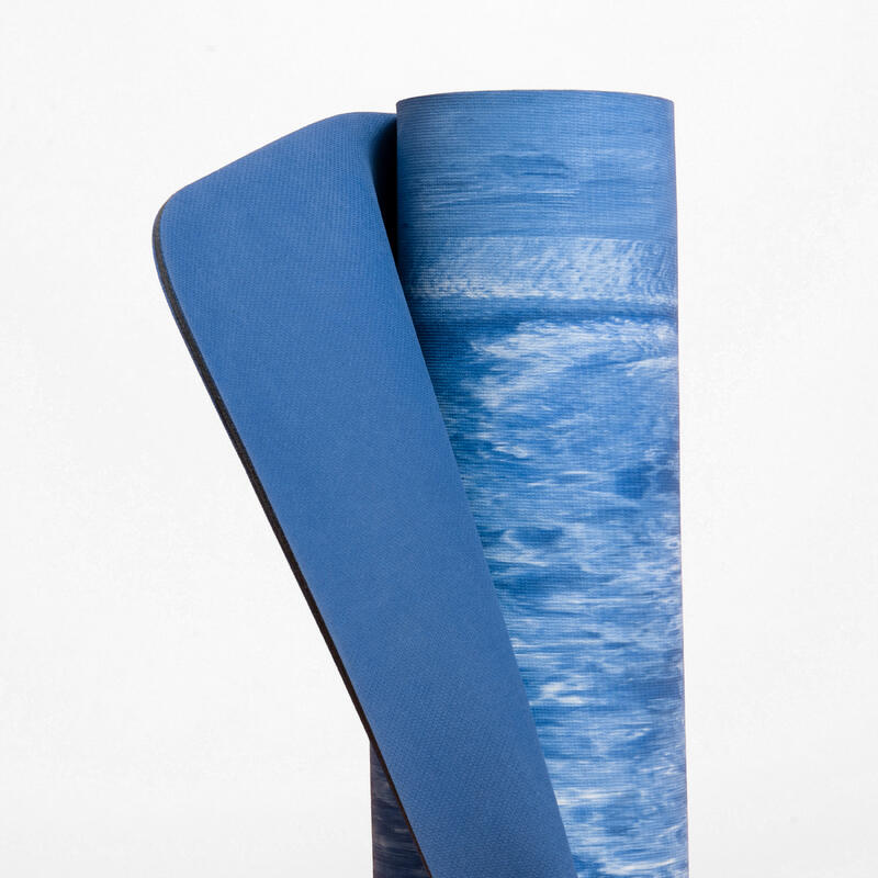 Yogamat met grip 185 cm x 65 cm x 5 mm blauw