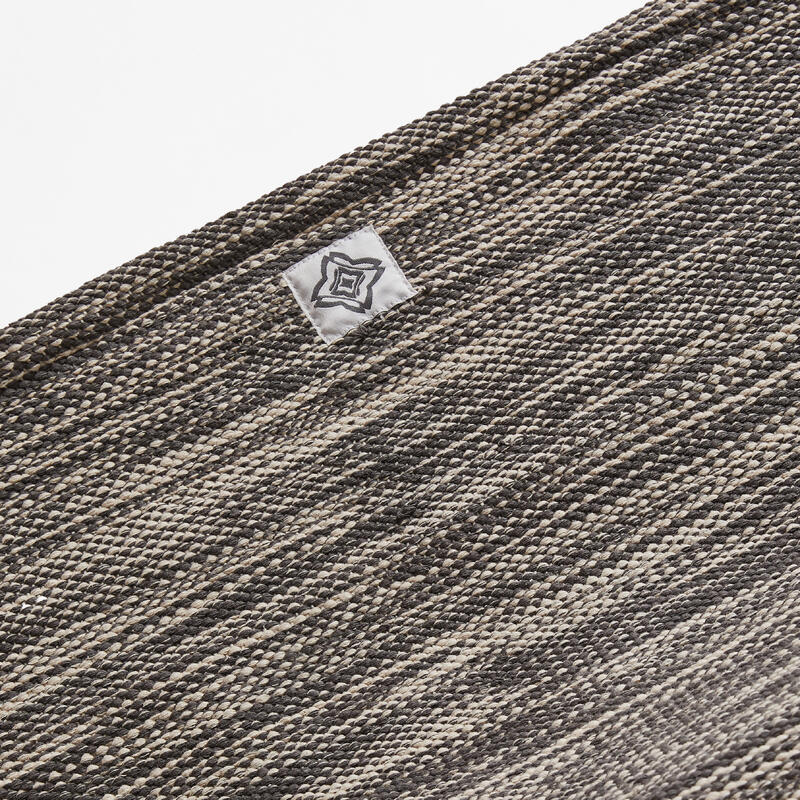Tapis et sur-tapis de yoga doux coton 183cm x 68cm x4 mm, gris chine