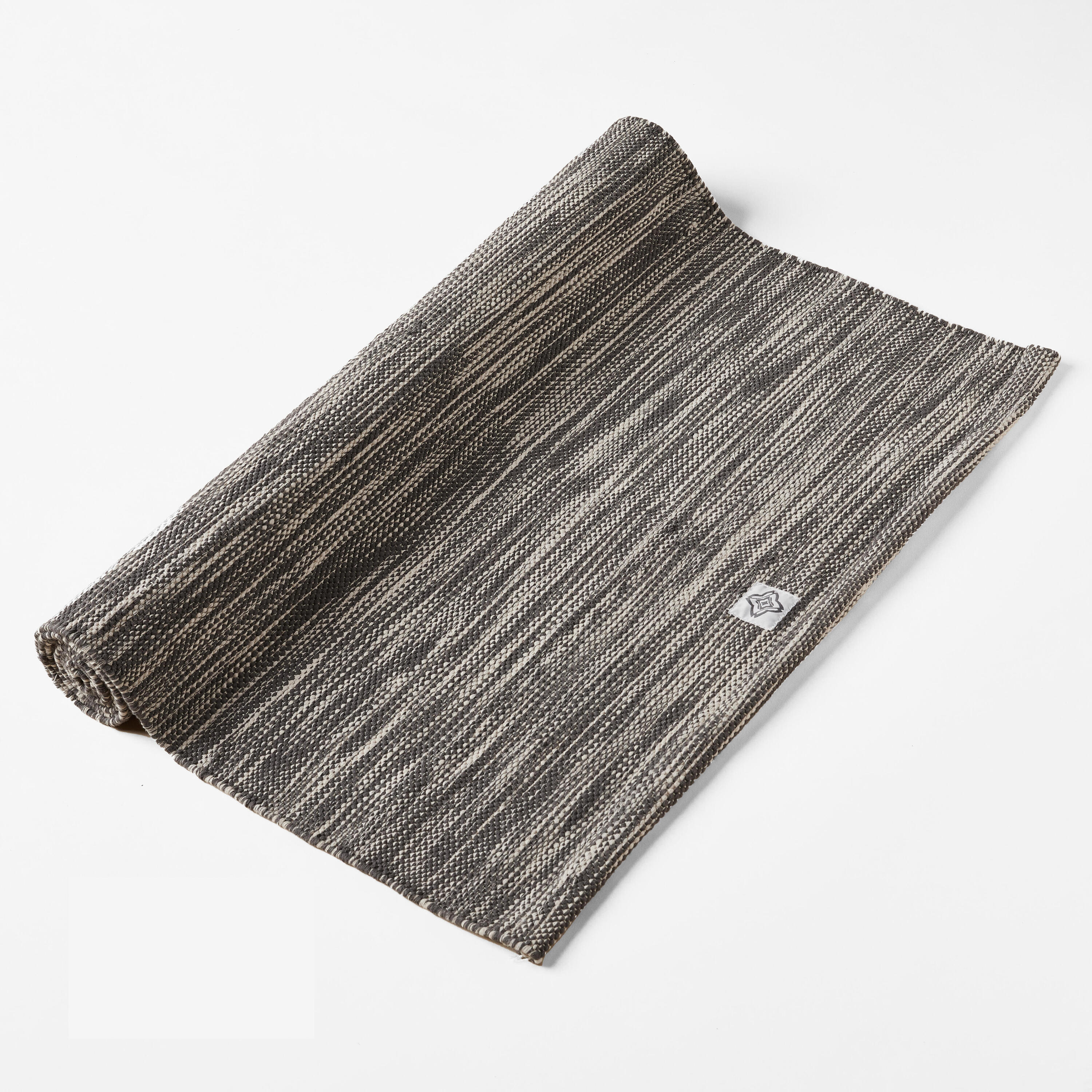 Gentle Yoga Cotton Mat/Over-Mat 183 cm ⨯ 68 cm ⨯4 mm - Mottled Grey 3/5