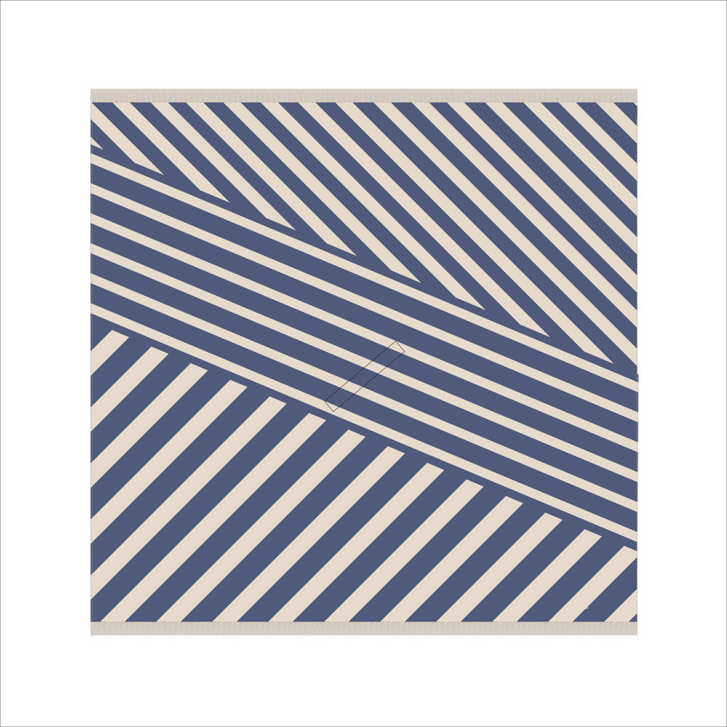 Serviette de plage poncho XXL 190 x 190 cm - transat bleu
