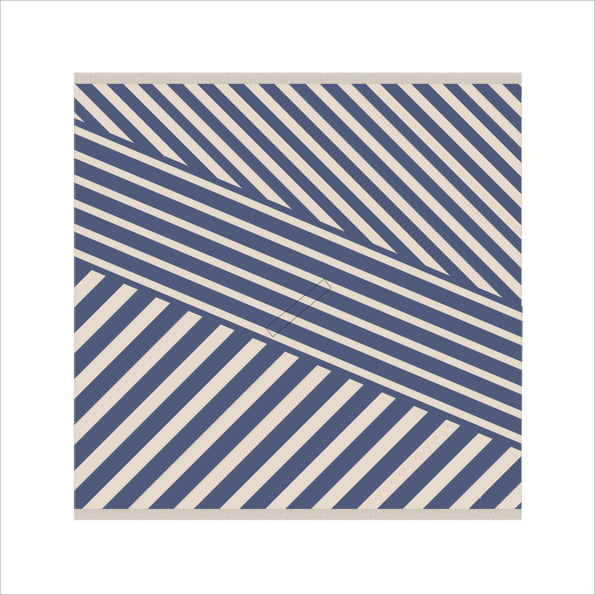 Serviette de plage poncho XXL 190 x 190 cm - transat bleu