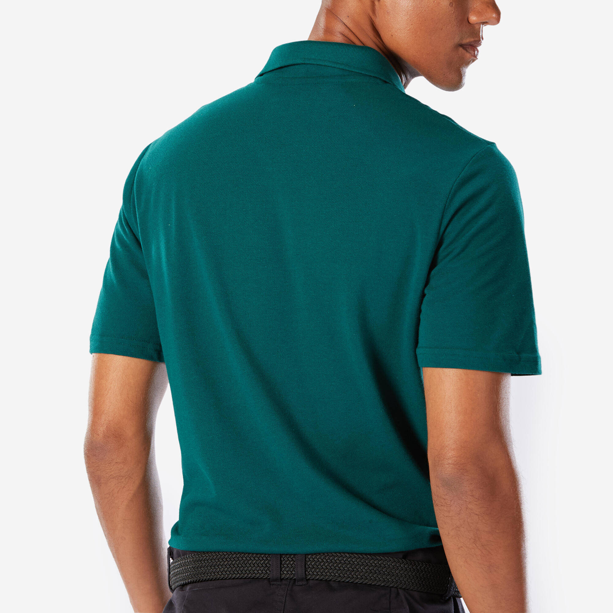 Men’s golf 100% cotton short sleeve polo shirt, MW100 Forest Green -  4