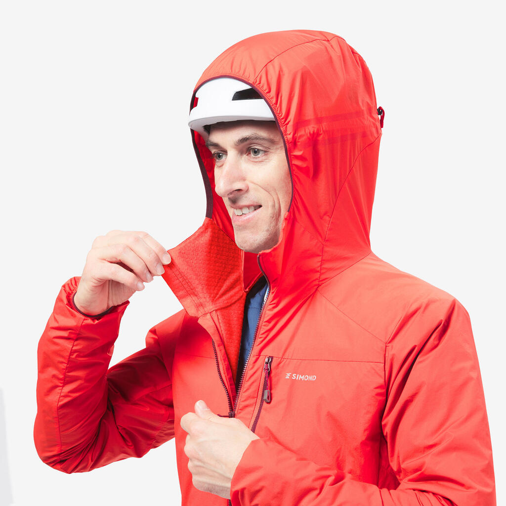 MEN'S WINDPROOF JACKET FOR MOUNTAINEERING - VERMILION RED