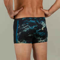 Men's Swimming Boxer Shorts-Yoko-Trao Black/Blue