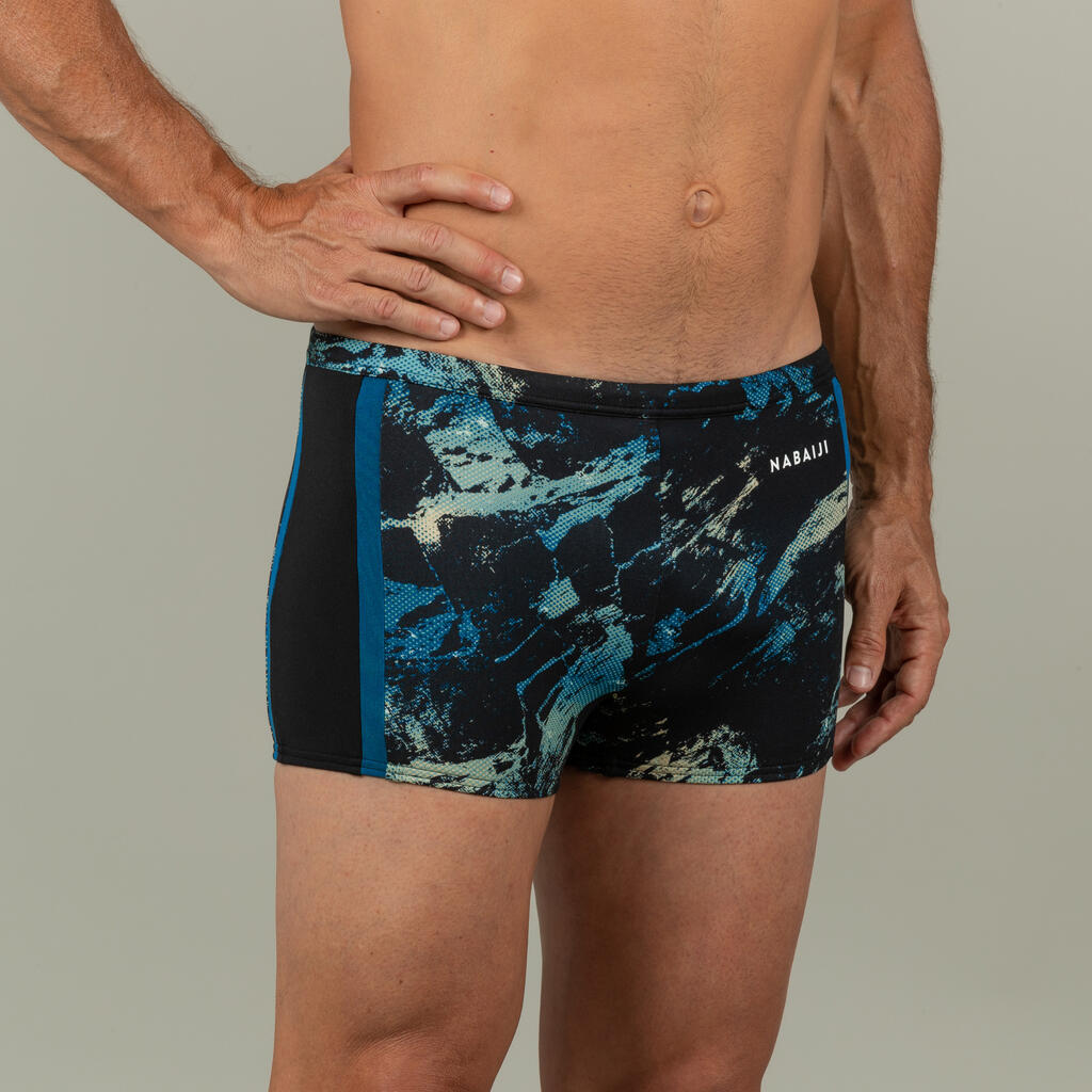 Men's Swimming Boxer Shorts-Yoko-Trao Black/Blue