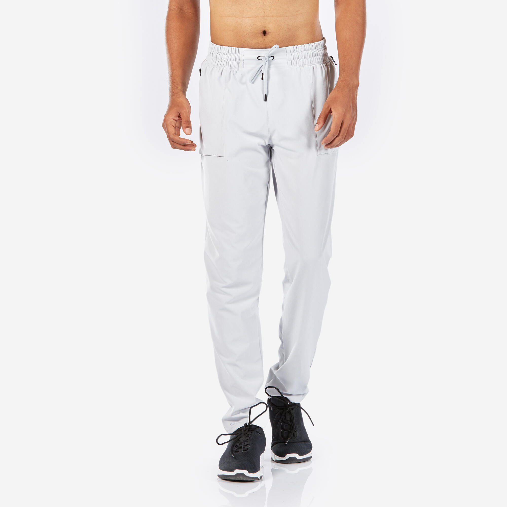 Men's Breathable Fitness Trousers 500 - Pearl Grey