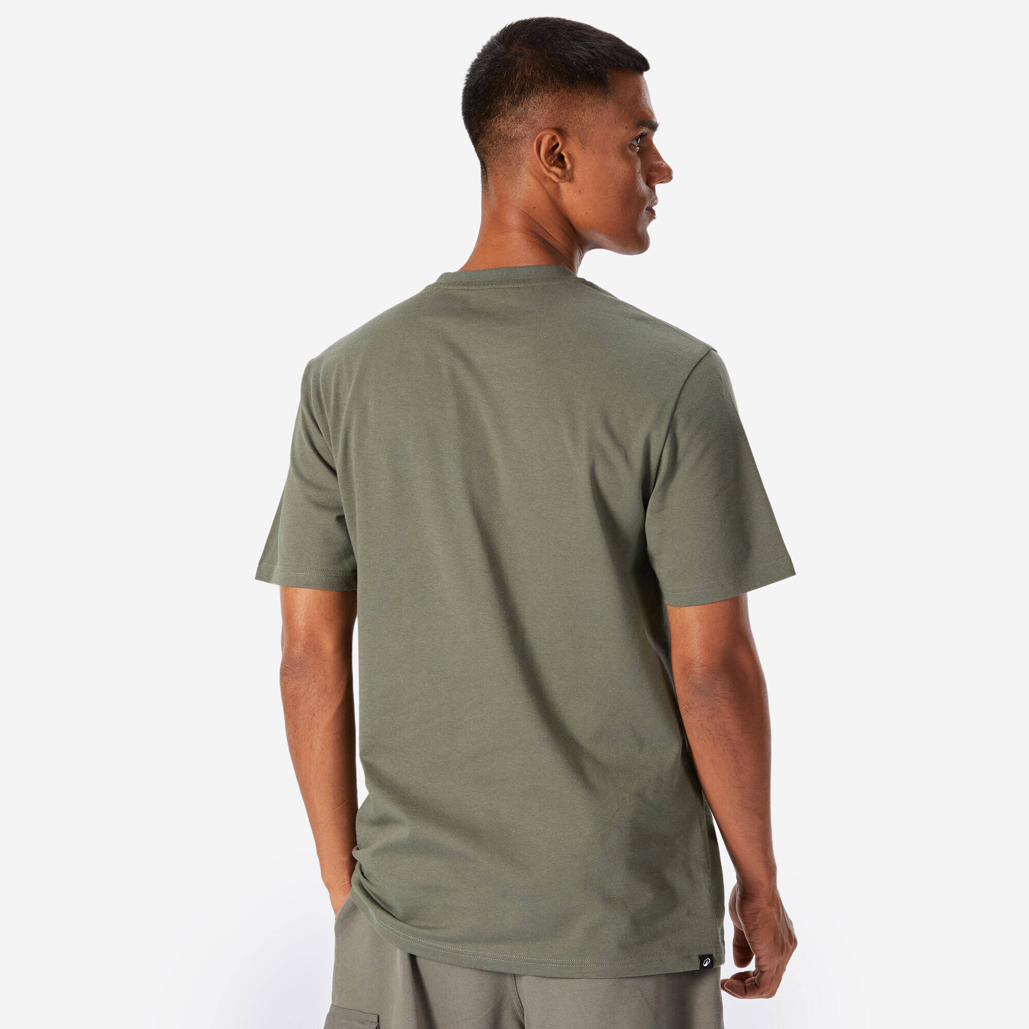 Men's Regular Cotton Fitness T-Shirt - Khaki Green -  5
