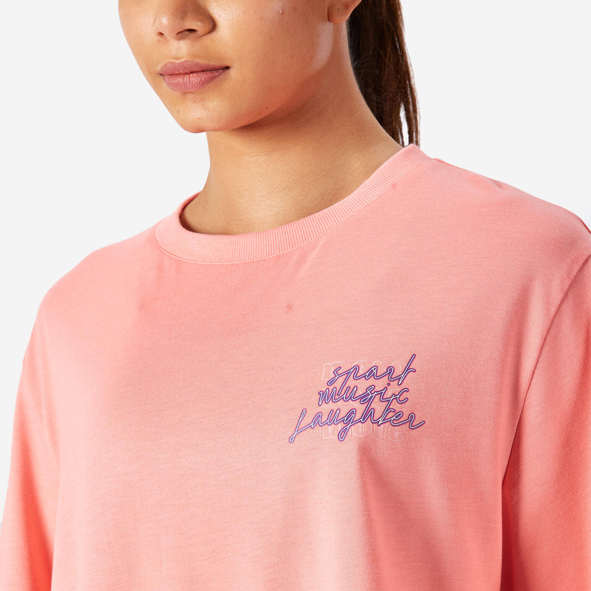 Women's Crop Top T-Shirt - Lychee Pink -  4