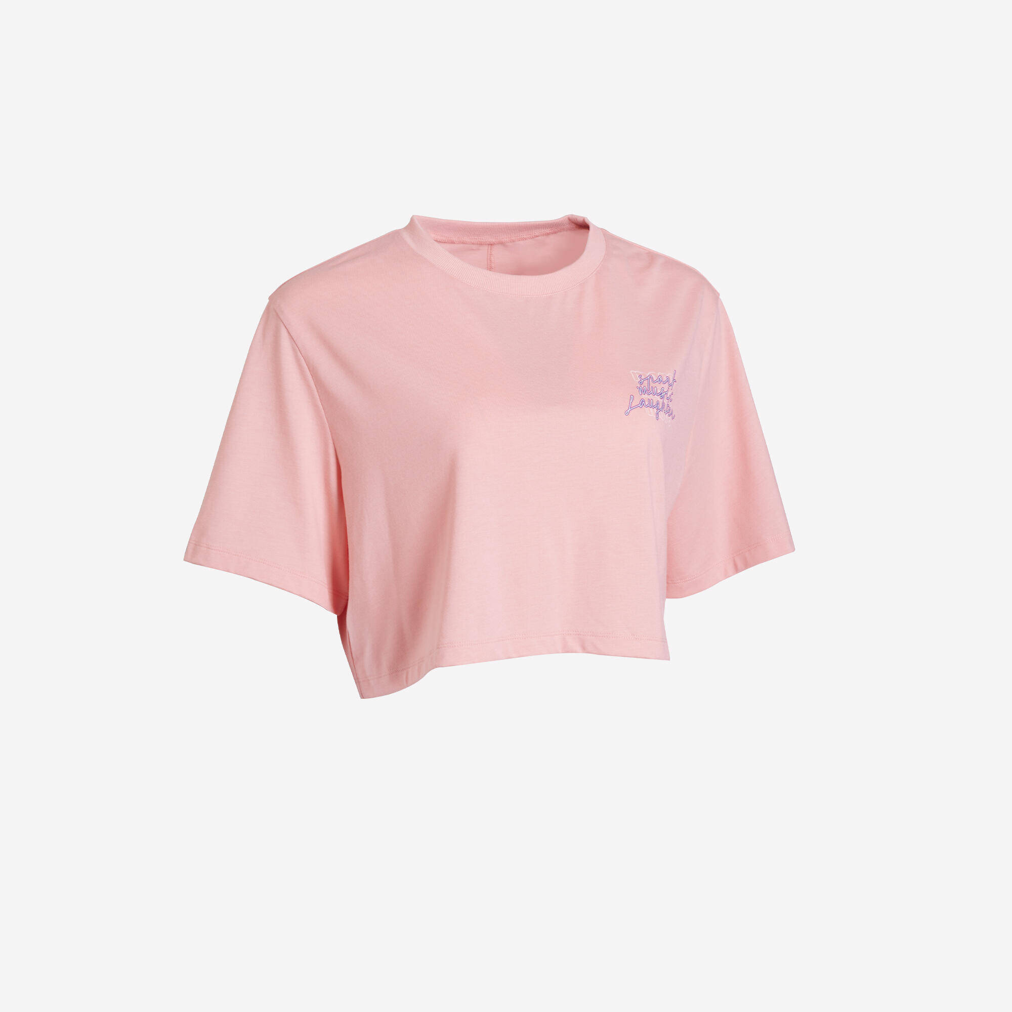 Women's Crop Top T-Shirt - Lychee Pink -  2