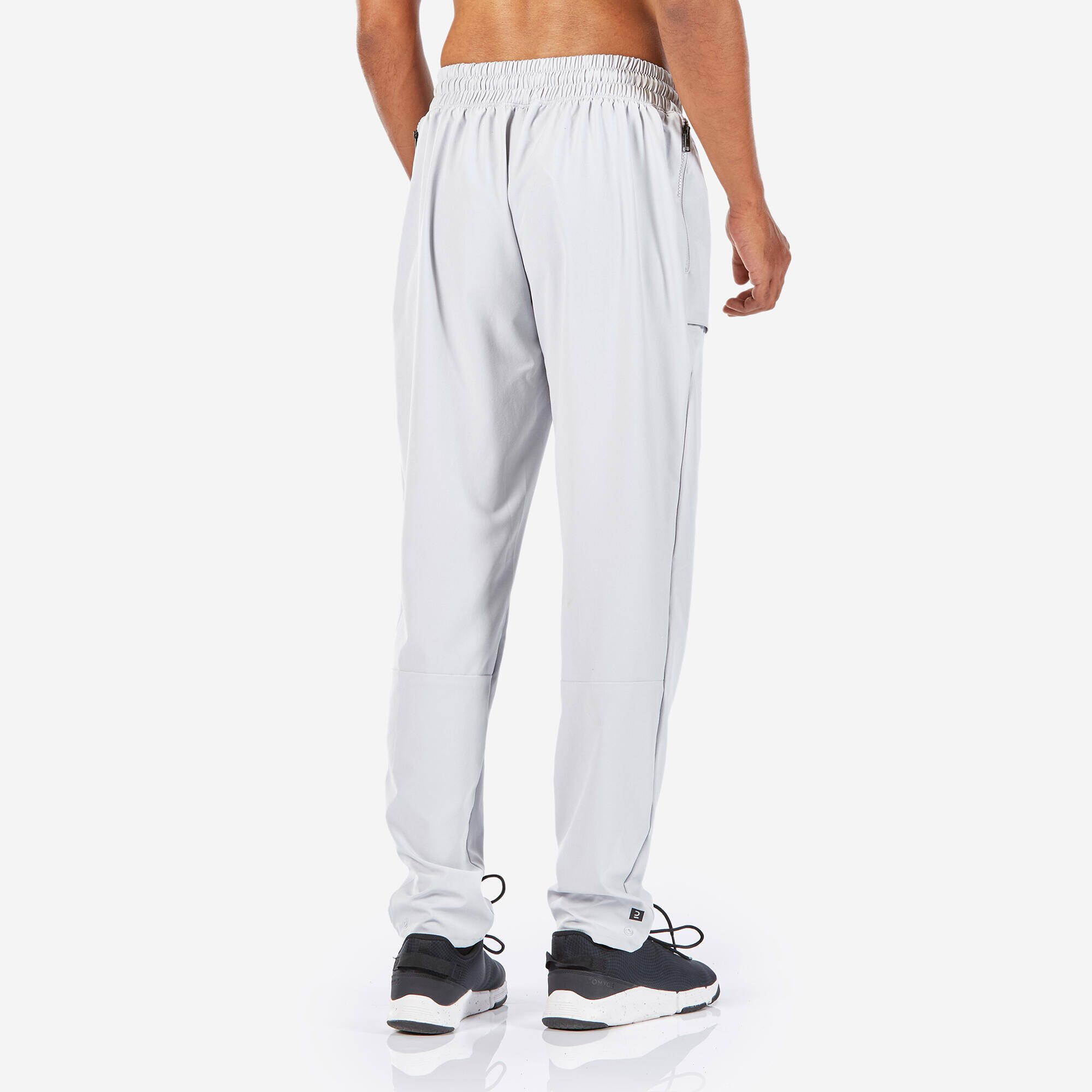 Men Gym Trackpant Convertible, Jog Fit, Quick Dry, Zip Pockets, 500 - Pearl Grey -  4
