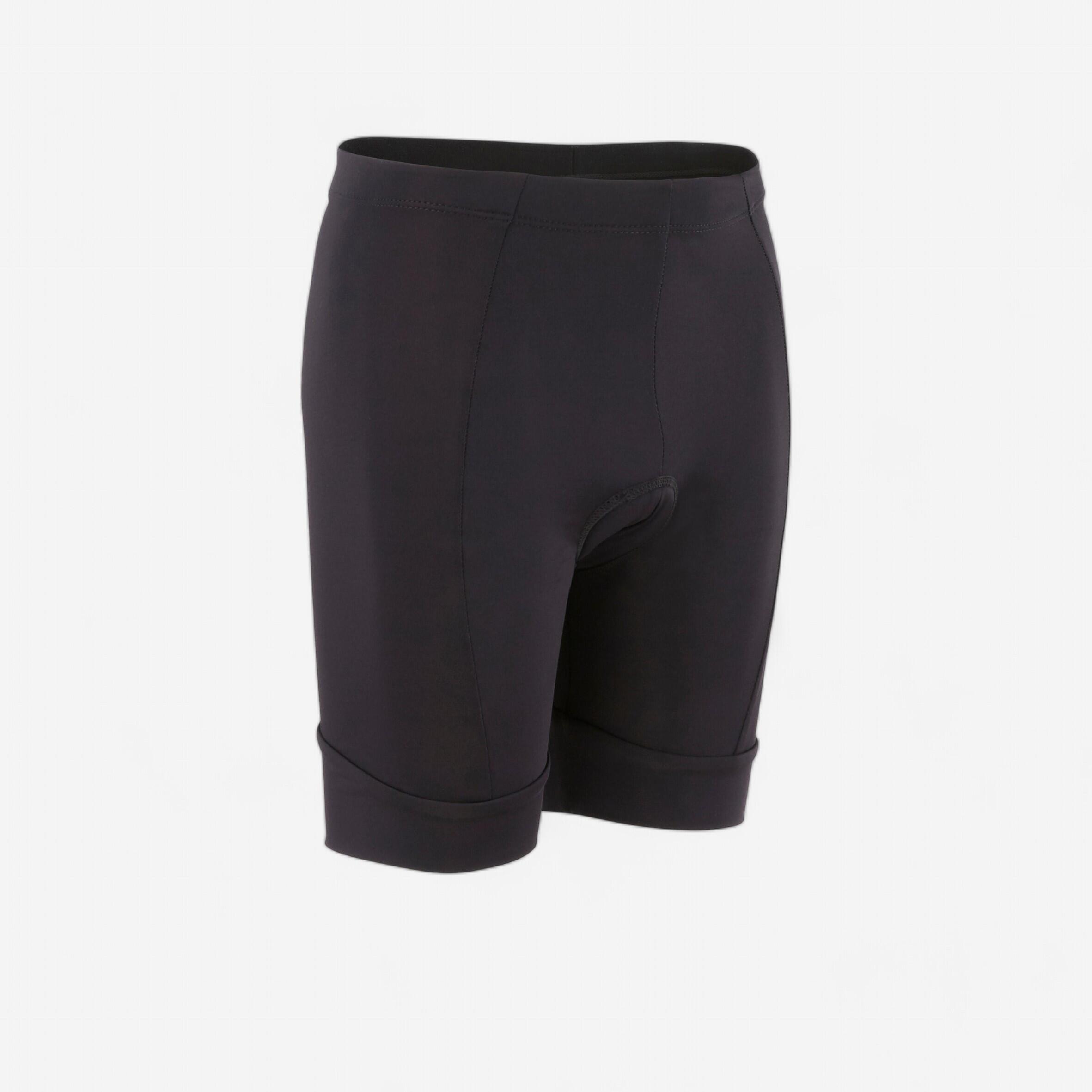 PANTALONCINI DA CICLISMO DA BAMBINO 100 NERO 7-13 ANNI