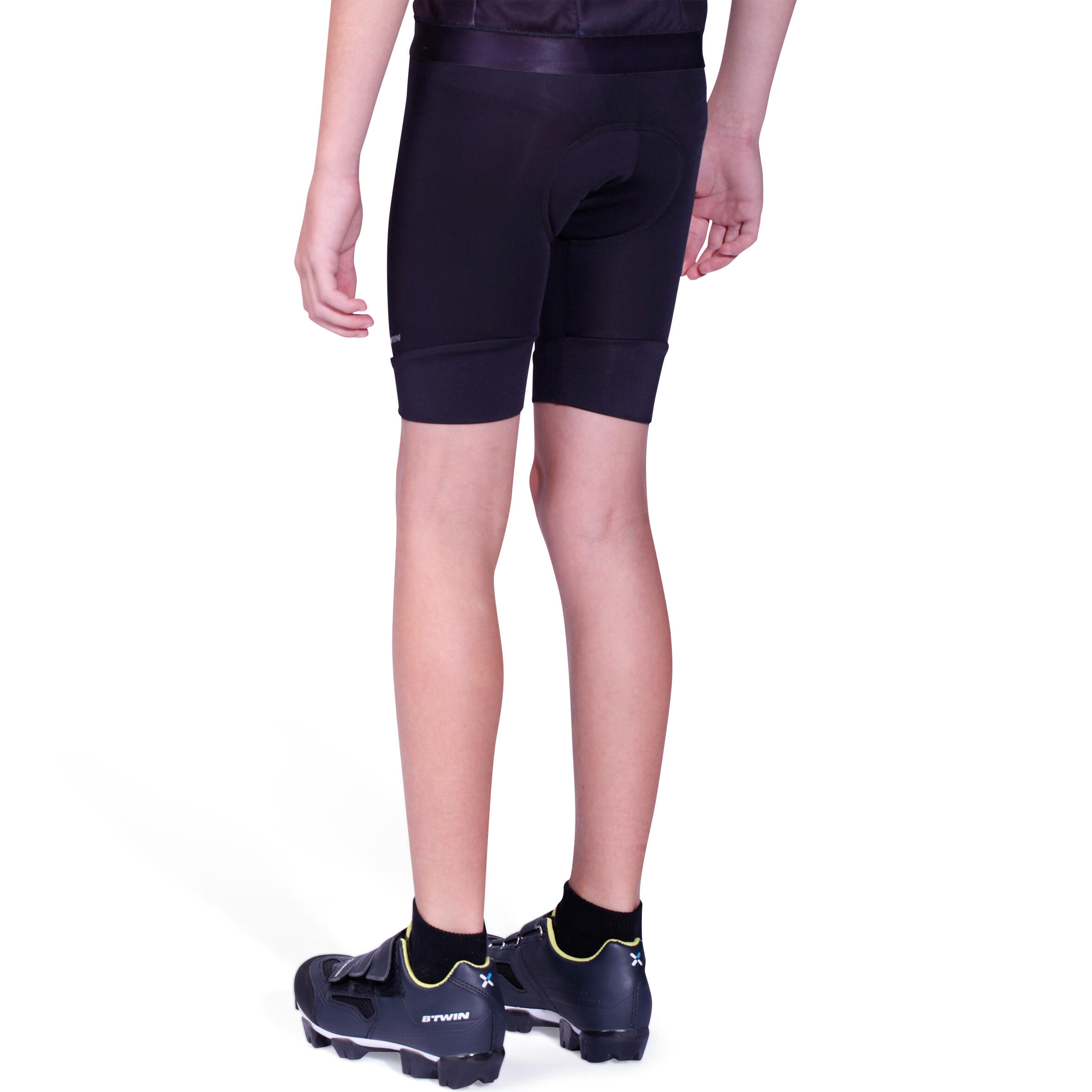 PANTALONCINI DA CICLISMO DA BAMBINO 100 NERO 7-13 ANNI