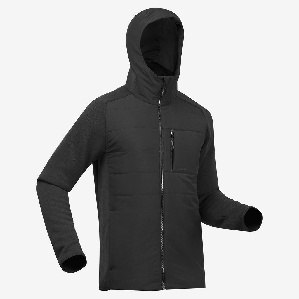 Sweatjacke Herren Wandern - NH500 Hybrid schwarz