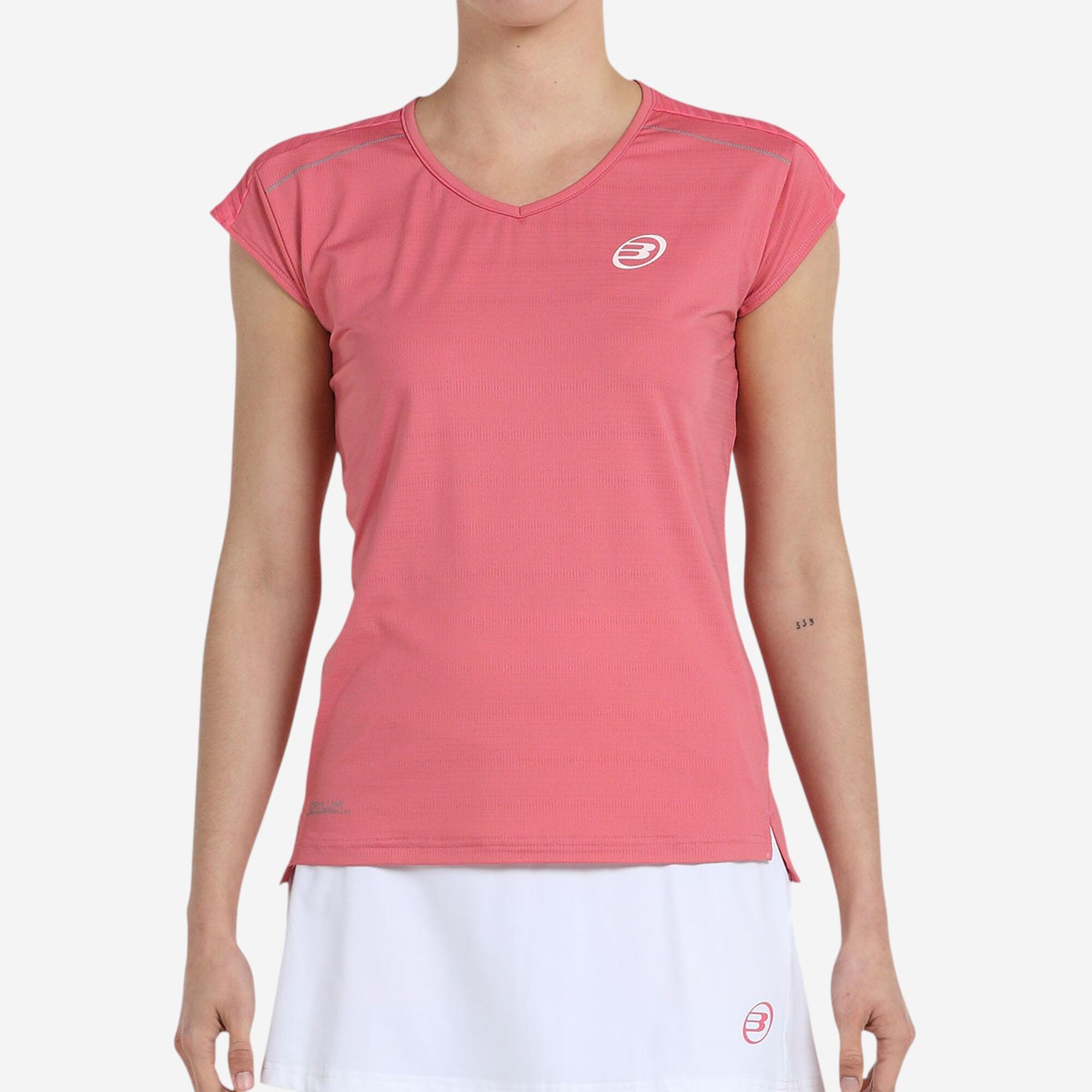 Bullpadel - T-shirt De Padel Manches Courtes Technique Femme- Bullpadel Eleva Rose - Débardeur - Padel Beach Tennis - Rose - L - Decathlon