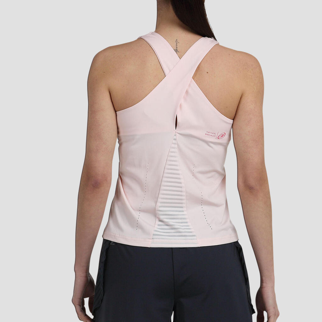 Moteriški techniški padelio marškinėliai be rankovių „Envio“, rožiniai