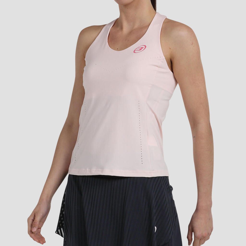 Moteriški techniški padelio marškinėliai be rankovių „Envio“, rožiniai
