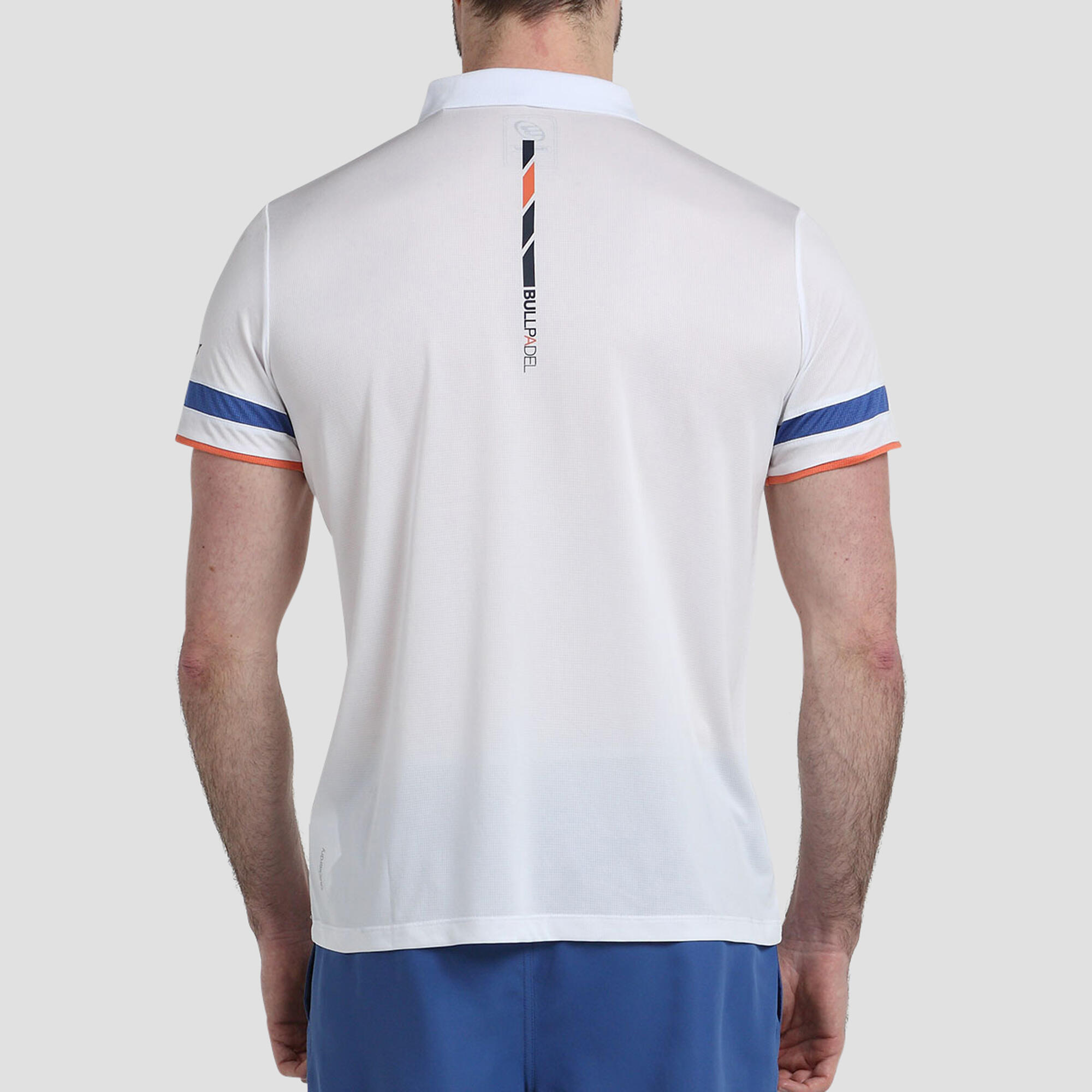 Polo padel manga corta transpirable Hombre Bullpadel Lules blanco