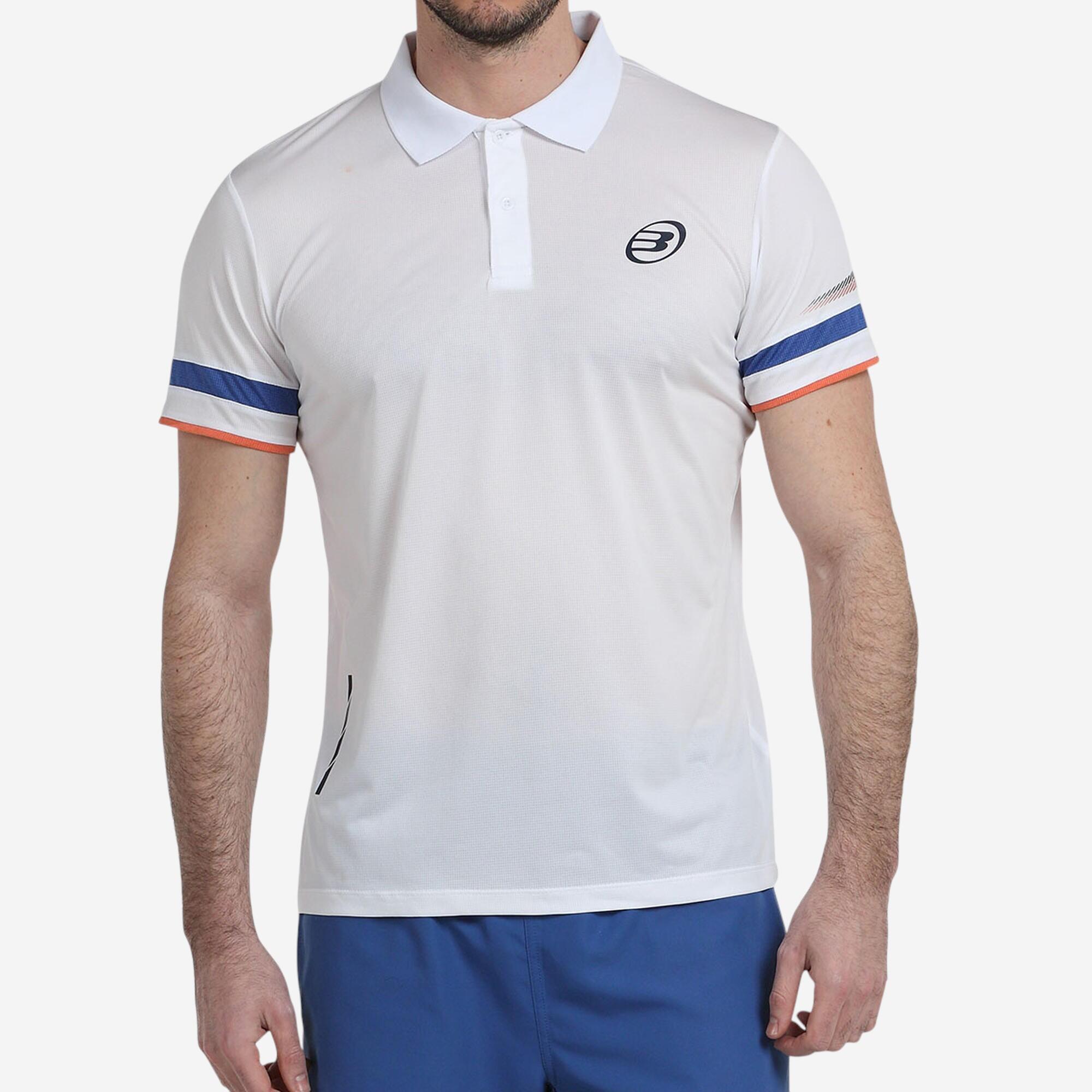 Bullpadel - Polo Padel Manches Courtes Respirant Homme - Bullpadel Lules Blanc - T-shirt Manches Courtes - Padel Beach Tennis - Blanc - 48 Xl -