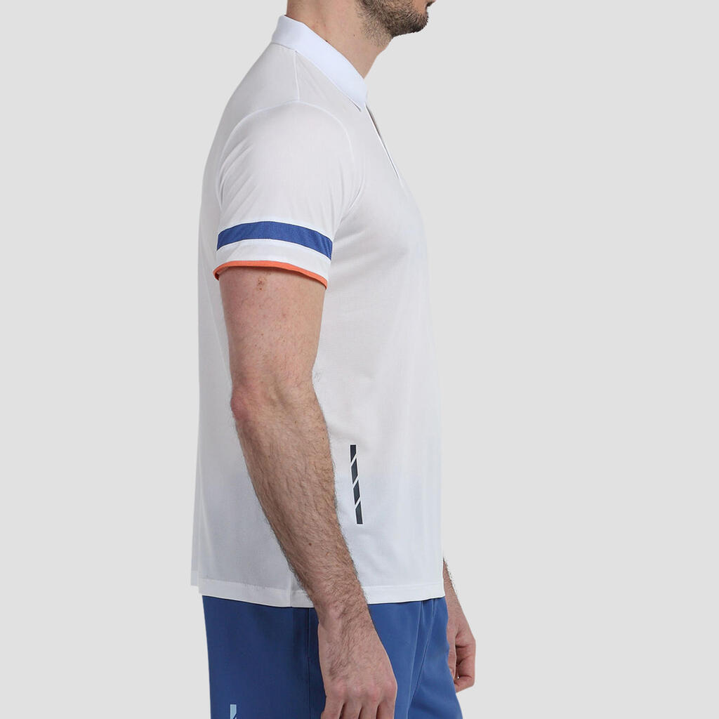 Vīriešu elpojošs īspiedurkņu padel tenisa polo krekls “Lules”, balts