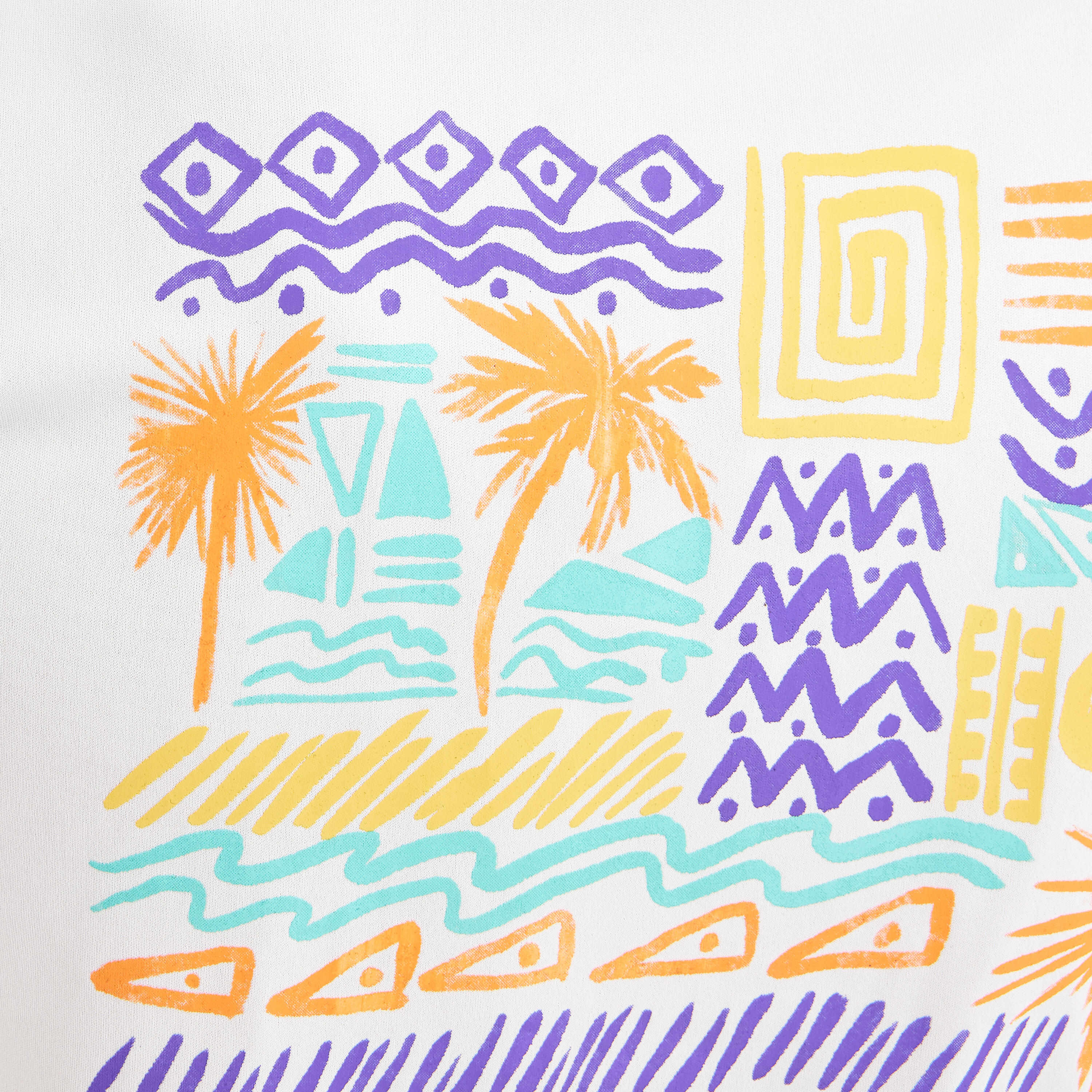 Uv-werend zwemshirt met korte mouwen heren Palm wit 7/11