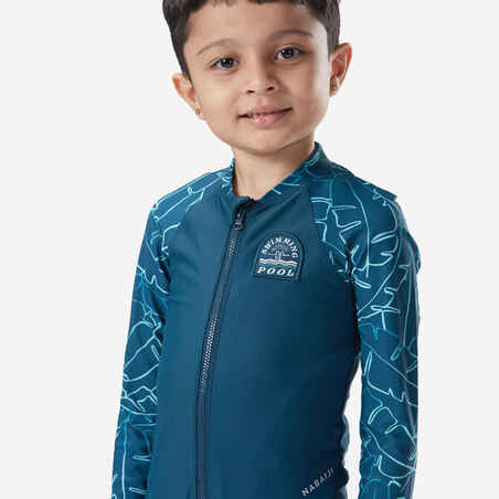Boy's Swimsuit 100 Long Sleeves & Long Legs BANA - Green UV