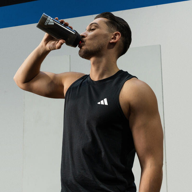 T-SHIRT SEM ALÇAS DE FITNESS HOMEM PRETO