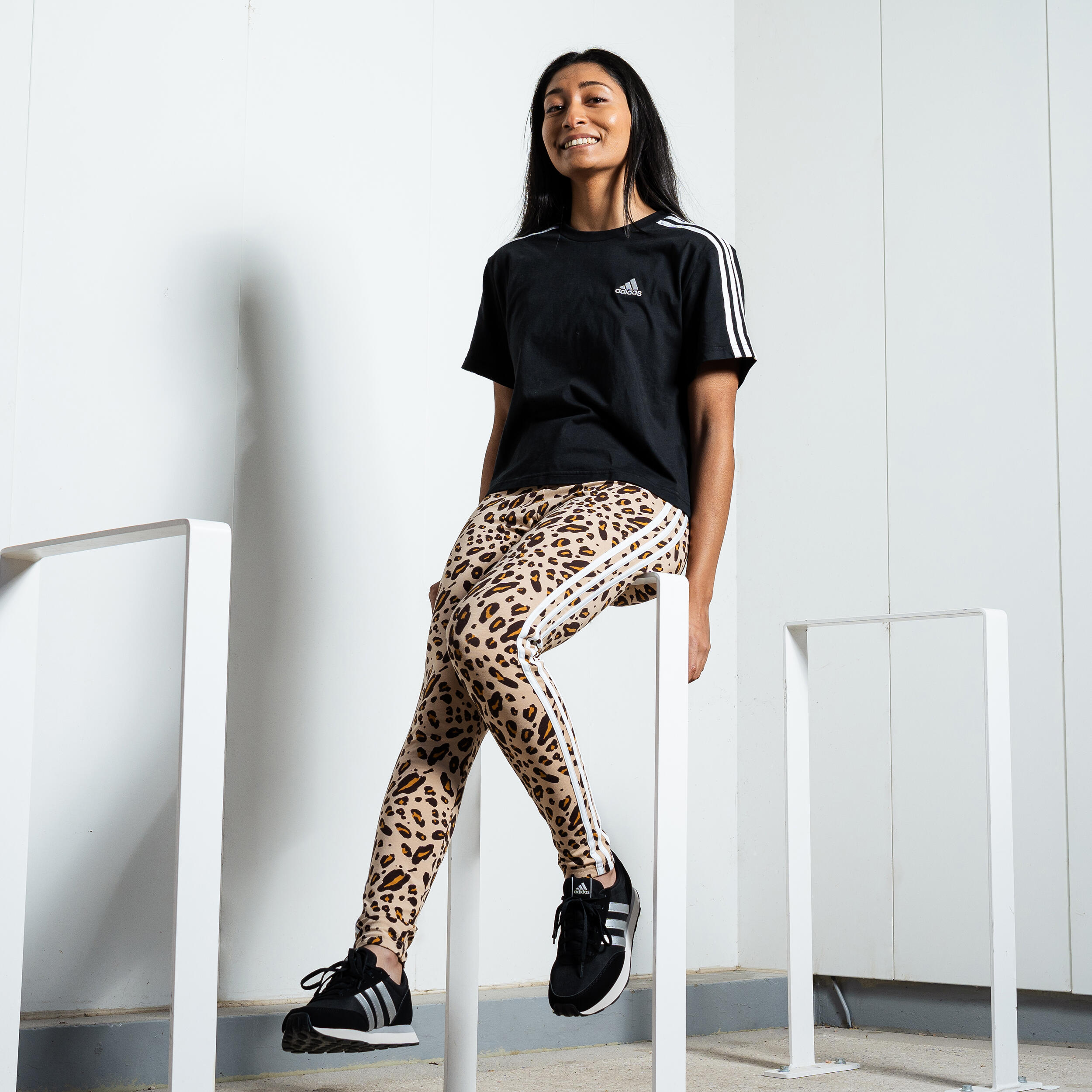 LEGGINGS DE FITNESS MULHER ADIDAS ANIMAL BEGE/CASTANHO 8/9