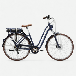 VELO DE VILLE ELECTRIQUE ELOPS 900 E CADRE BAS BLEU FONCE