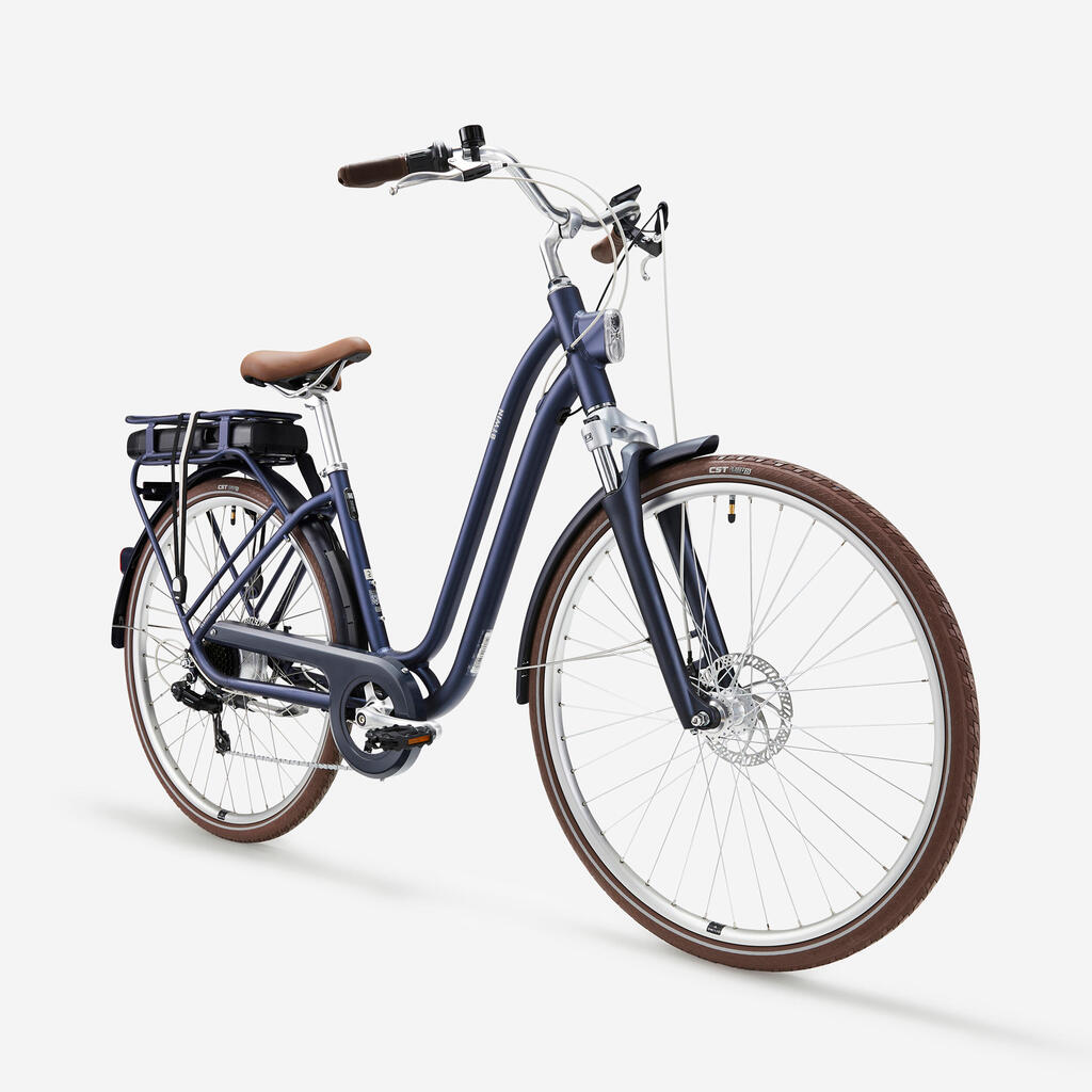 Low Frame Electric Town Bike Elops 900 E - Dark Blue