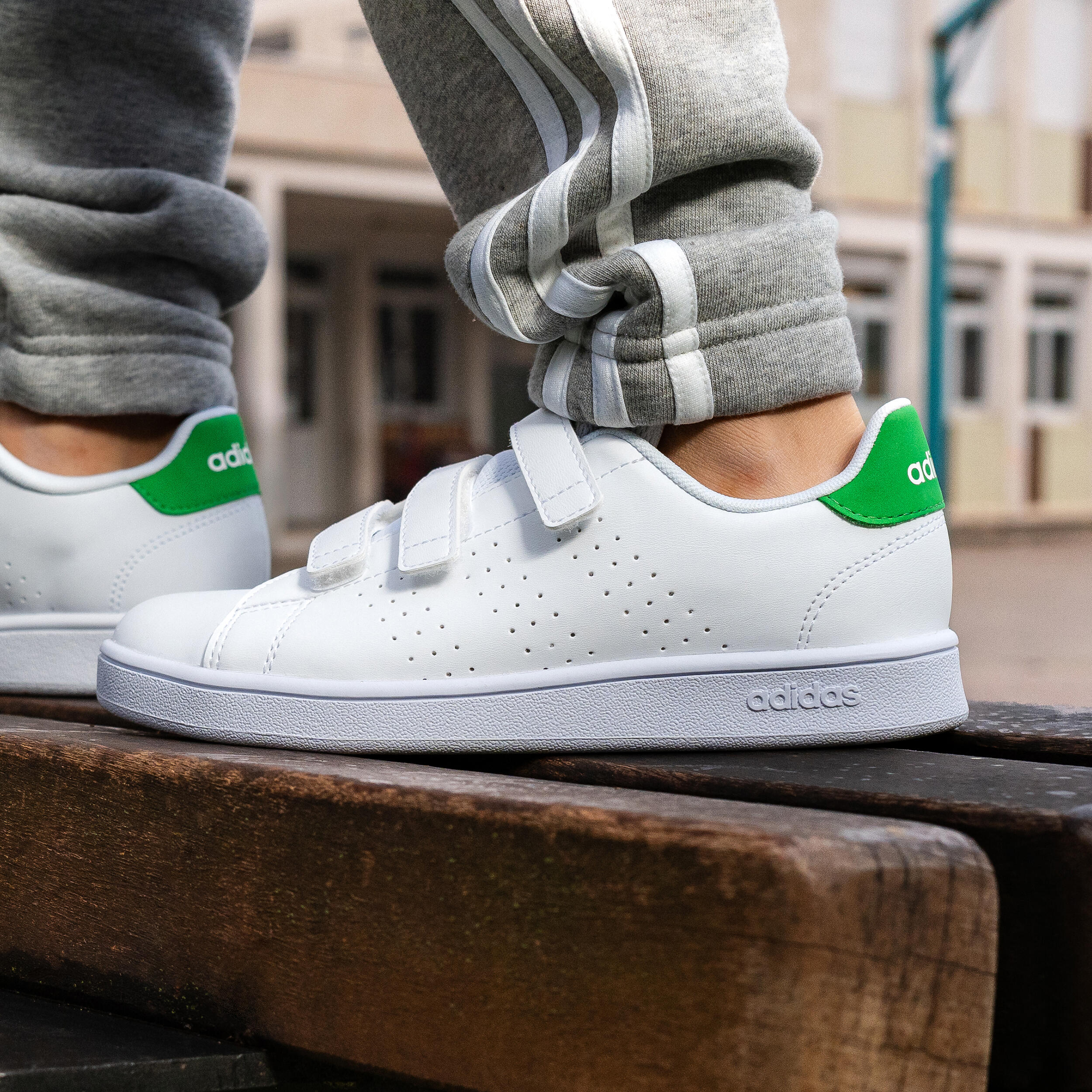 ADIDAS Sneakers met klittenband voor kinderen Advantage wit Decathlon