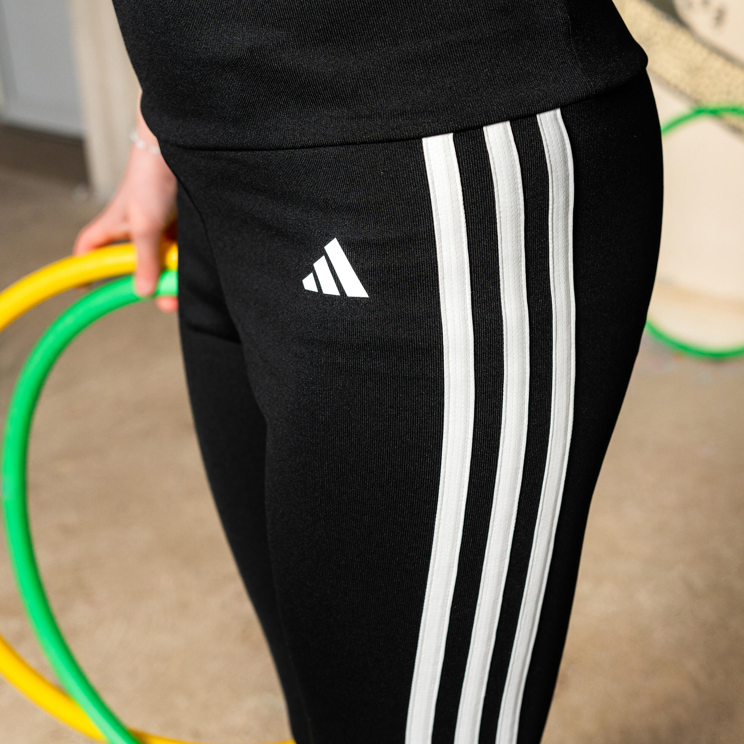 Leggings Sintéticas de Ginástica Menina Preto/Branco 7/9
