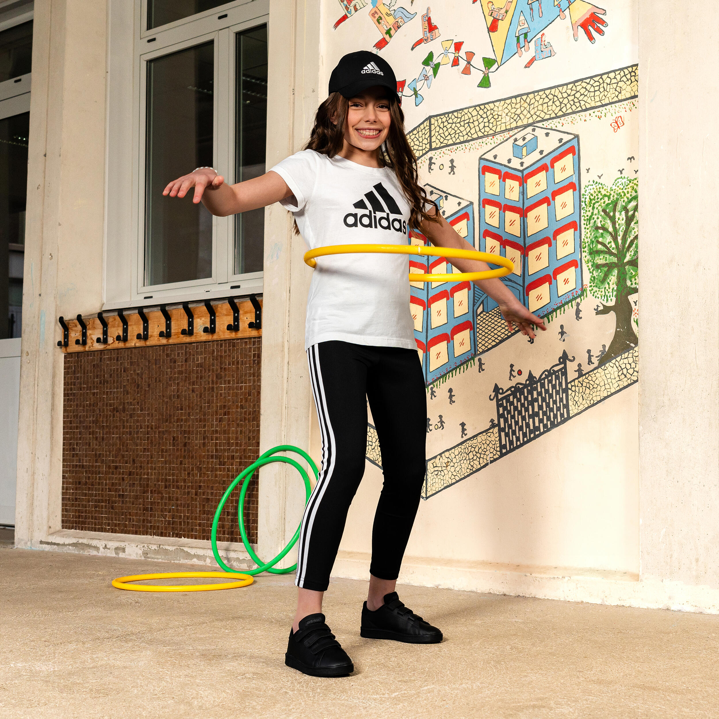 Sneakers ADIDAS bambino ADVANTAGE con strap nere dal 28 al 34 9/12