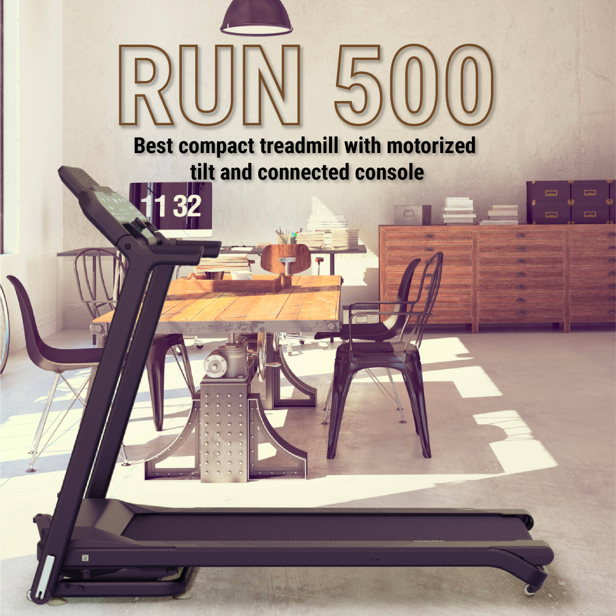 Treadmill Upto 16 kmph, Smart, Foldable, Supports upto 130kg, Run500 - Black -  3