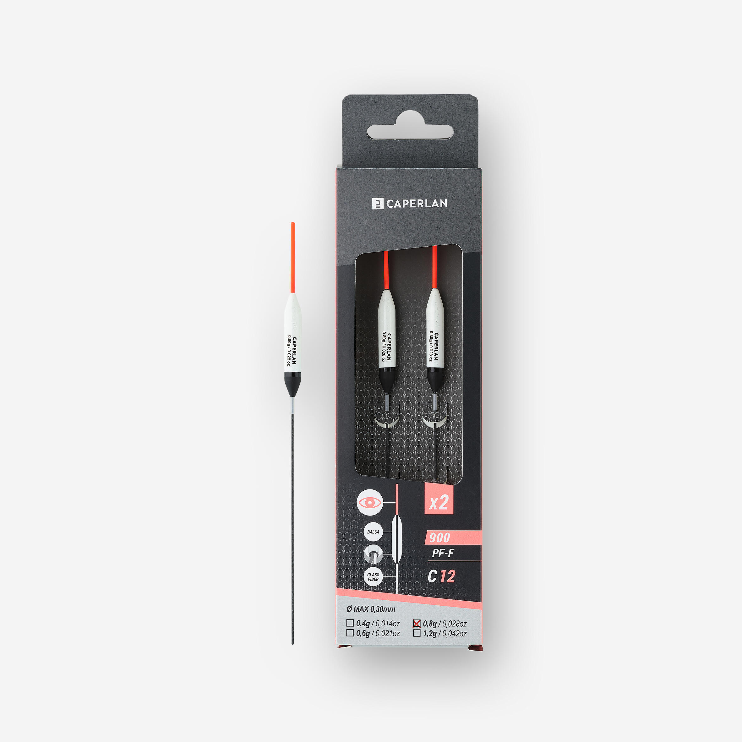 CAPERLAN Dobber voor statisch karpervissen PF- F900 C12 0,8 g 2 stuks
