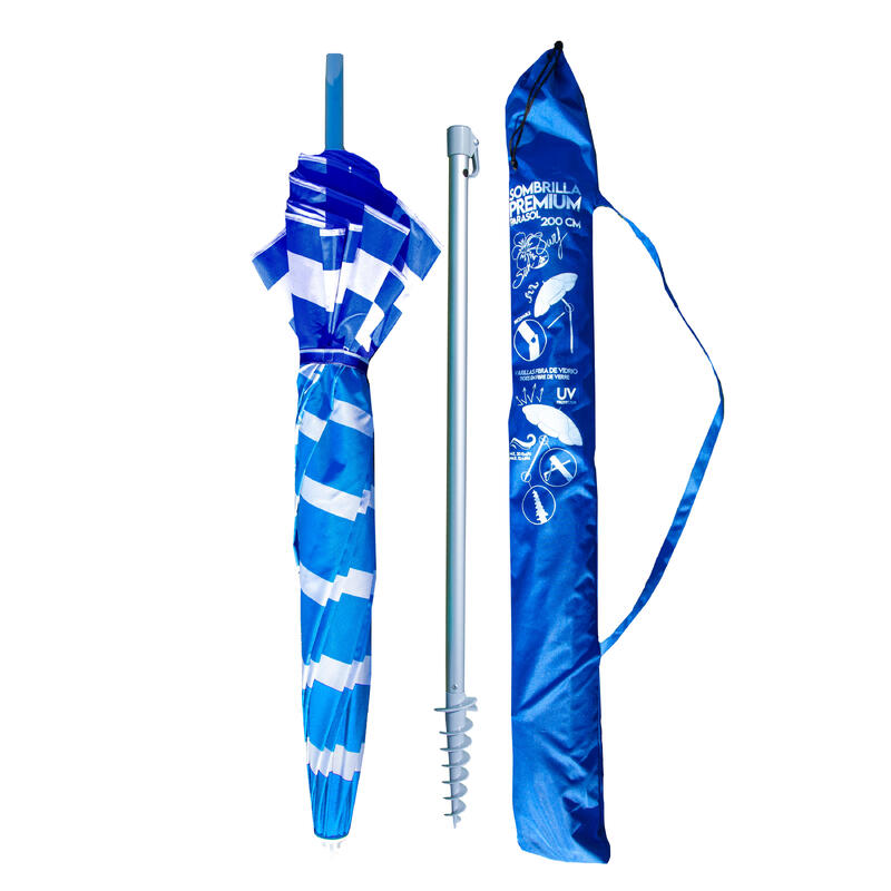 UMBRELA PLAJA PREMIUM  180 CM ALBASTRU