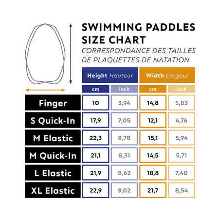 Swimming paddles 500 Size M Black