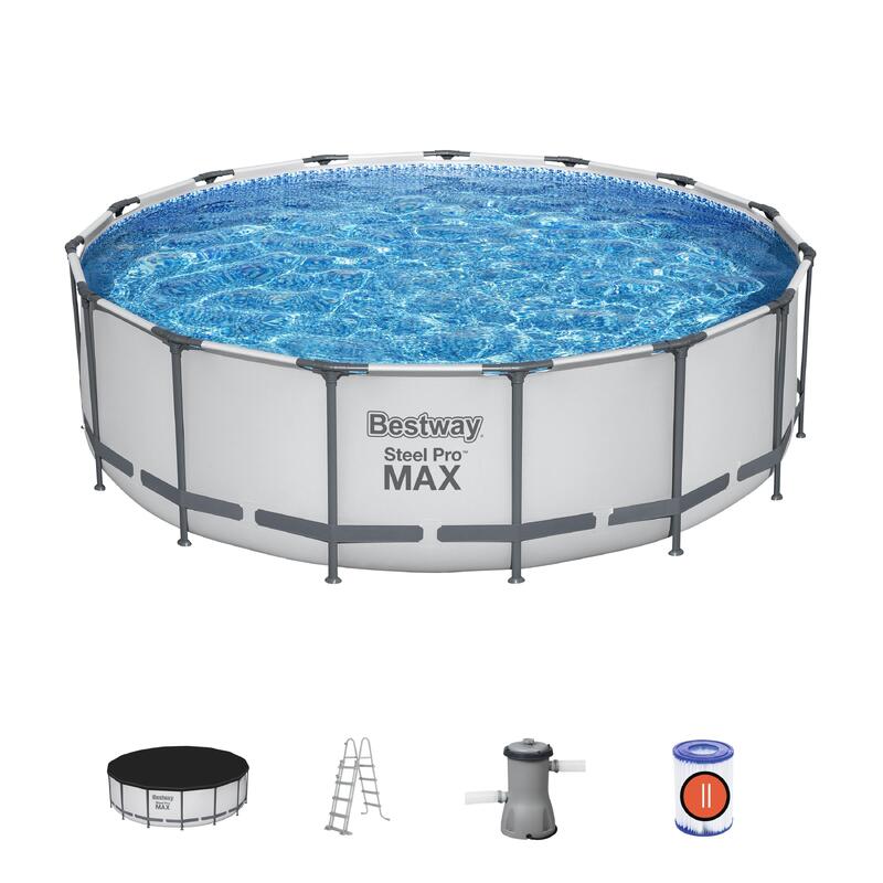 Piscina STEEL PRO MAX circular 457x122cm com depuradora + filtro + escada