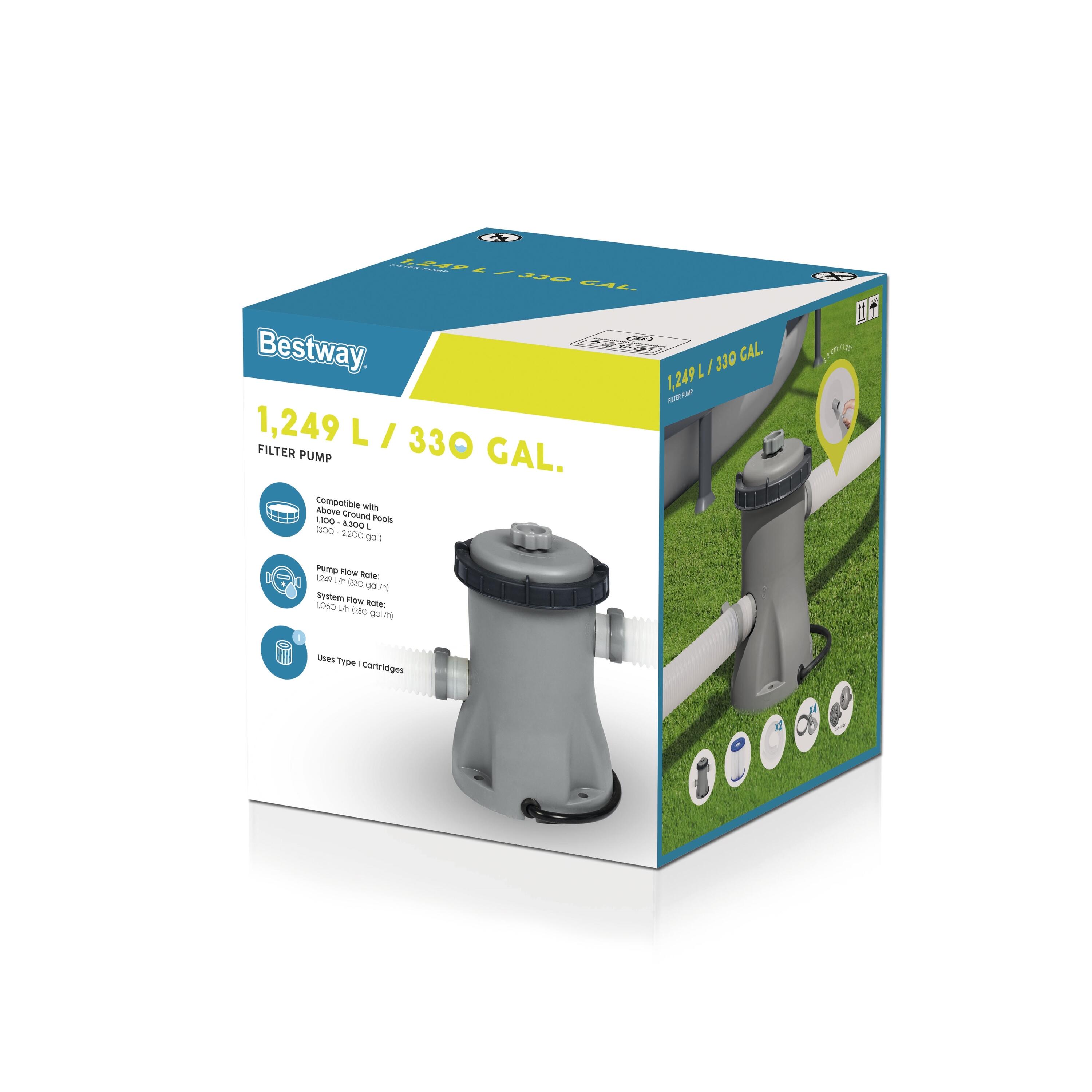 Bomba filtro cartucho 1.249L/H (Filtro tipo I) para piscinas Bestway 6/11