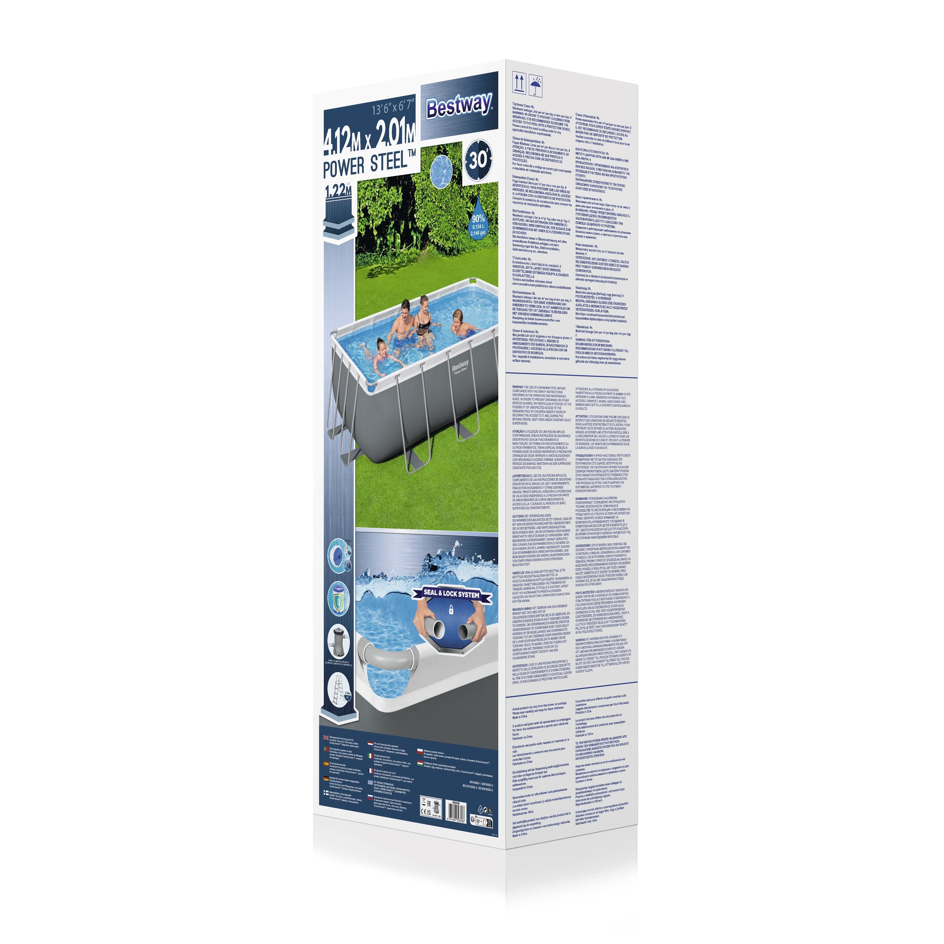 Piscina Steel Pro Max retangular 412X201X122 cm com depuradora + filtro + escada 5/5