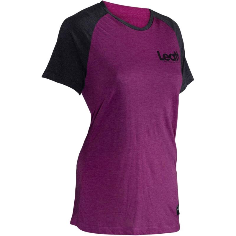T-shirt cyclisme - Leatt MTB all-mtn 2.0 Femme Noir / Violet