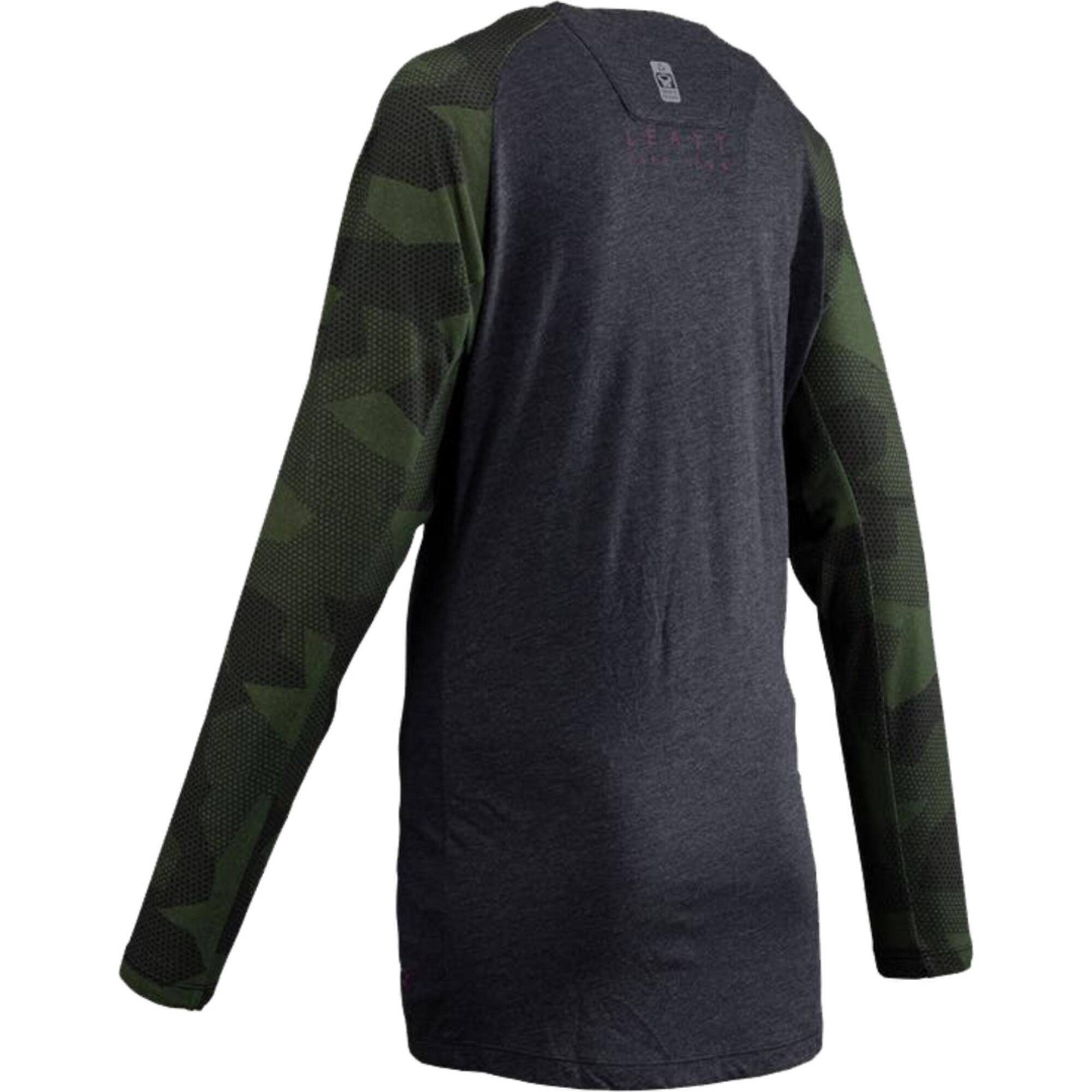 Radtrikot langarm MTB Allmountain 3.0 Damen schwarz/khaki 2/2