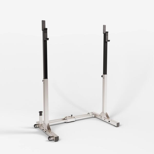 Compact wall-mounted fold-down weight training rack