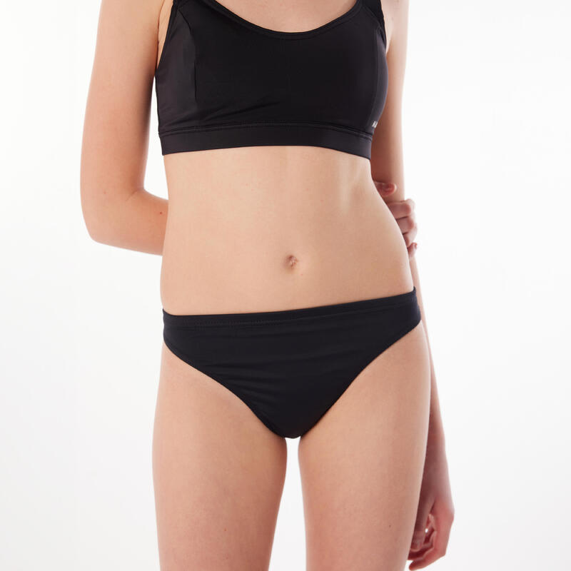 Bas de maillot de bain menstruel culotte Fille - SMOON Heliades Noir