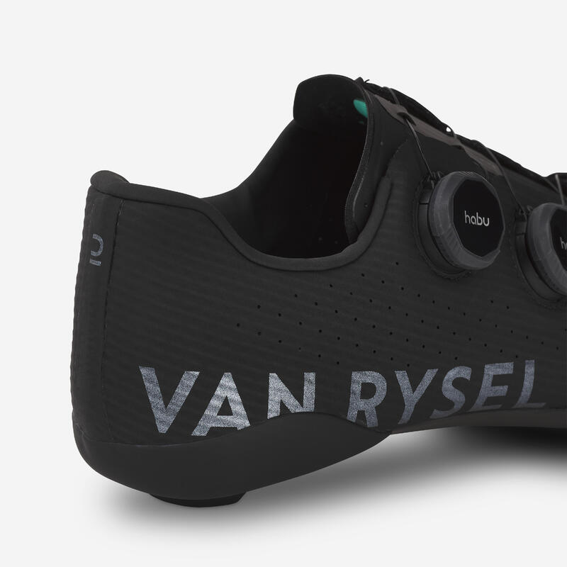 Scarpe ciclismo bici da corsa adulto Van Rysel RCR nere suola carbonio 100%