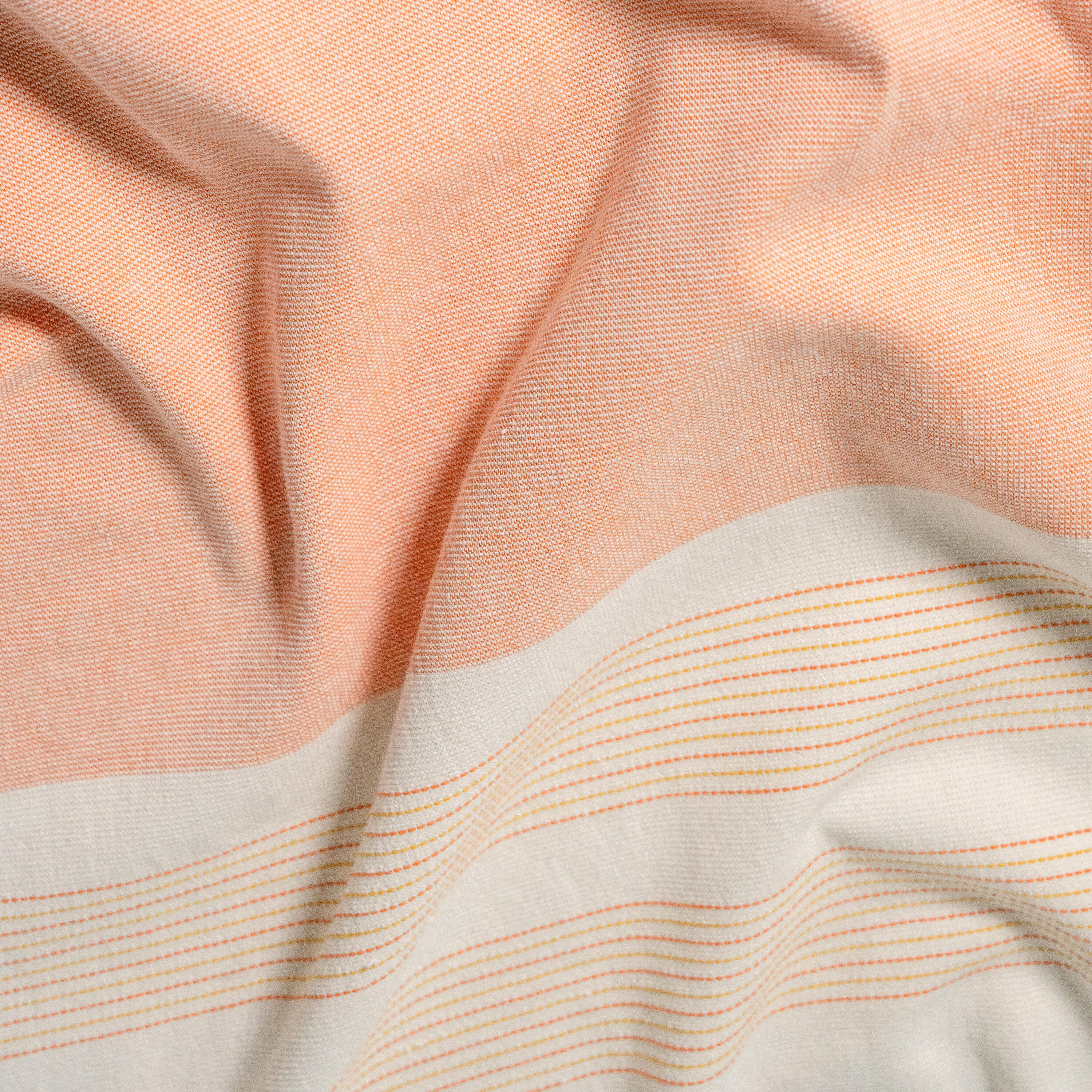 Toalha Fouta 86x170 Algodão BCI - Riscas Salmão 3/7